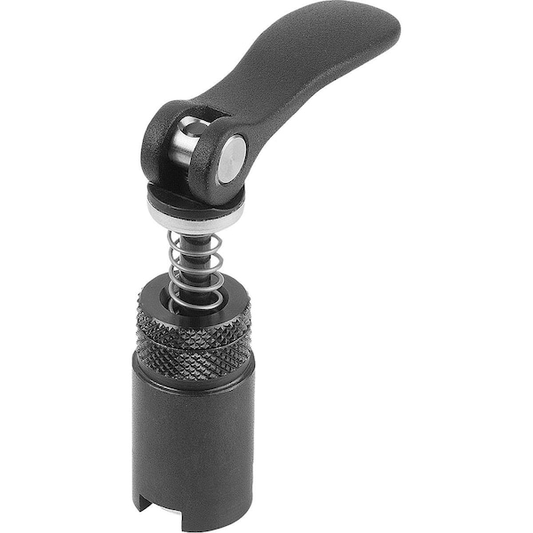 Eccentric Clamping Module D=20, Form:A Steel, Black, Comp:Aluminum, Comp:Black